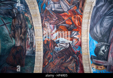 Fresken von José Clemente Orozco in Hospicio Cabanas o Instituto Cultural Cabanas, Guadalajara, Jalisco, Mexiko Stockfoto