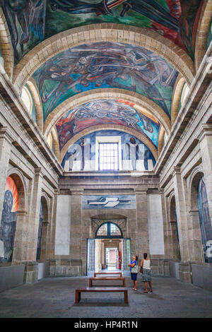 Fresken von José Clemente Orozco in Hospicio Cabanas o Instituto Cultural Cabanas, Guadalajara, Jalisco, Mexiko Stockfoto