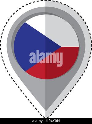 die Position der Fahne Tschechien Flagge Symbol Vektor-Illustration-design Stock Vektor