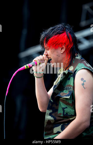 BARCELONA - 29 Mai: Julian Casablancas und The Voidz (Band) führt auf Primavera Sound Festival 2015 am 29. Mai 2015 in Barcelona, Spanien. Stockfoto