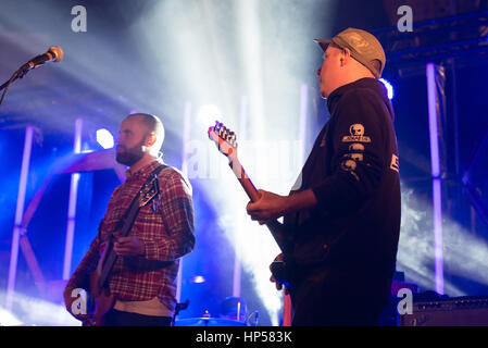 BARCELONA - SEP-5: Mogwai (Band) in Konzert am Tibidabo Live Festival am 5. September 2015 in Barcelona, Spanien. Stockfoto