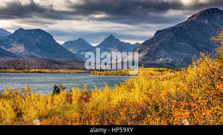 Herbstfarben im Glacier National Park, Montana, USA Stockfoto