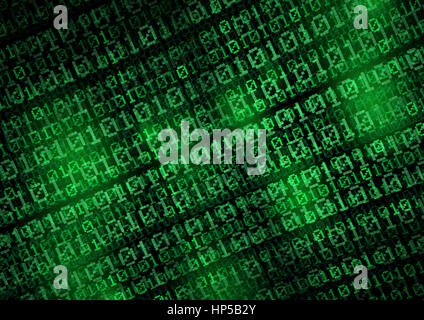 Binär-Code - grüne Digitalanzeige Stockfoto