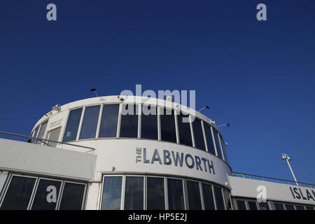 Die modernistische Labworth Cafe / Restaurant auf Canvey Insel, Essex, entworfen von Ove Arup Stockfoto