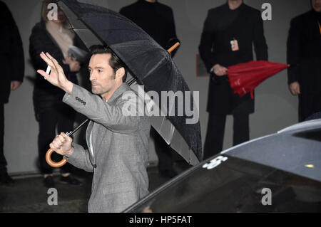 Berlin, Deutschland. 14. Februar 2017. Hugh Jackman kommt für die "Logan" Fototermin bei der 67. Berlin International Film Festival/Berlinale 2017 im 14. Februar 2017 in Berlin, Deutschland. | Nutzung weltweit Credit: Dpa/Alamy Live-Nachrichten Stockfoto