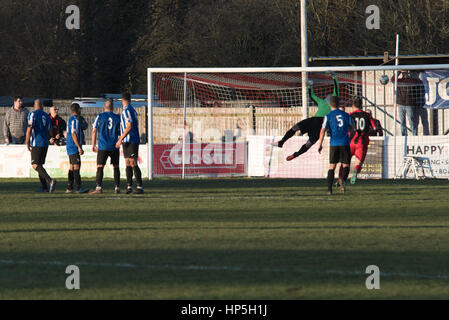 Winchester, Hampshire, UK. 18. Februar 2017. Winchester City FC Host Evesham United zu Hause in der Evo-Stik Southern League Division One. 4: 1 in Vollzeit. Bildnachweis: Will Bailey/Alamy Live-Nachrichten. Stockfoto