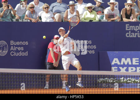 Buenos Aires, Argentinien. 18. Februar 2017. Kei Nishikori aus Japan im Halbfinale Rückspiel Buenos Aires ATP 250. (Foto: Néstor J. Beremblum / Alamy News) Bildnachweis: Néstor J. Beremblum/Alamy Live-Nachrichten Stockfoto