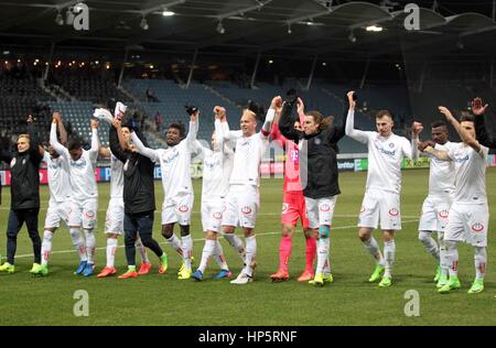 Merkur Arena, Graz, Deutschland. 18. Februar 2017.  Graz - Österreich-Jubel.   Foto: Cronos/Diener/Alamy Live-Nachrichten Stockfoto