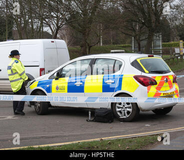 Brentwood, Essex, 19. Februar 2017;  Brentwood Zentrum bleibt geschlossen nach einem schweren Vorfall nach einem Boxkampf Credit: Ian Davidson/Alamy Live News Stockfoto