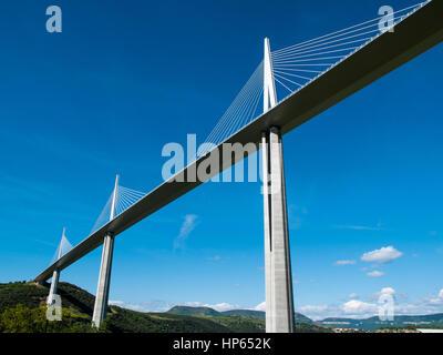 Millau Viaduct, A75, Millau-Creissels, Aveyron, Frankreich Stockfoto