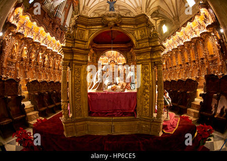 Belen im Inneren der Kathedrale von Guadix Provinz Granada, Granada, Andalusien, Spanien, Europa Stockfoto