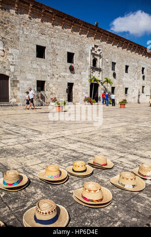 Hüte-Stall und Museo de Las Casas Reales, alte Stadt, Santo Domingo, Dominikanische Republik Stockfoto