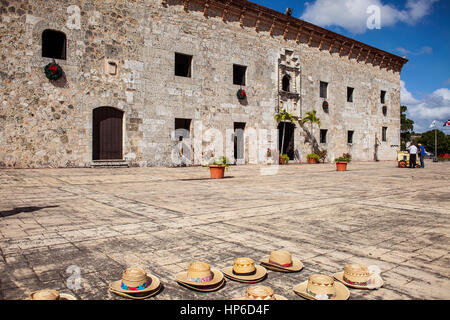 Hüte-Stall und Museo de Las Casas Reales, alte Stadt, Santo Domingo, Dominikanische Republik Stockfoto