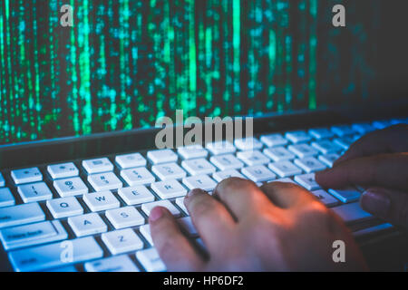 Cybersystem und menschliche Note Stockfoto