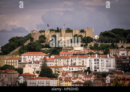 Ansicht der Festung Saint George Ansicht in Lissabon Stockfoto