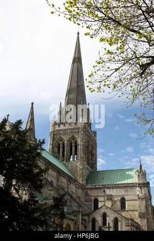 Allgemeine Ansichten der Kathedrale von Chichester, West Sussex, UK. Stockfoto