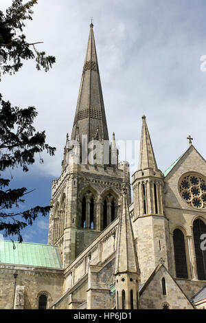 Allgemeine Ansichten der Kathedrale von Chichester, West Sussex, UK. Stockfoto