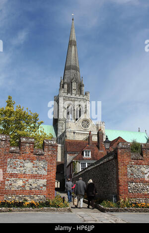 Allgemeine Ansichten der Kathedrale von Chichester, West Sussex, UK. Stockfoto