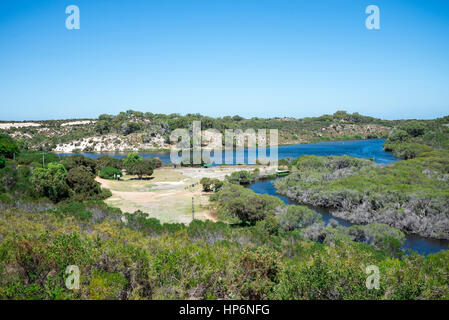 Eine Entfernung Ansicht des Moore River in Western Australia Stockfoto