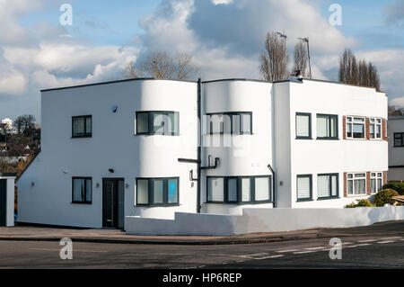 Art Deco Stil Häuser in Bromley, Südlondon. Stockfoto