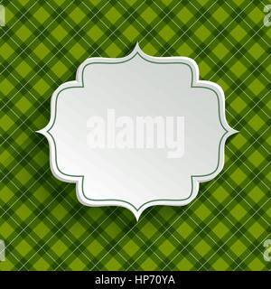 White Paper Banner im Vintage oder Retro-Stil über grün Muster. St. Patricks Tag Grußkartenvorlage Stock Vektor