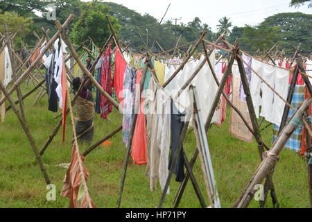 Kochi, Indien - öffnen 1. November 2015 - Luft Waschsalon Dhobi Ghat in Kochi, Süd-Indien Stockfoto