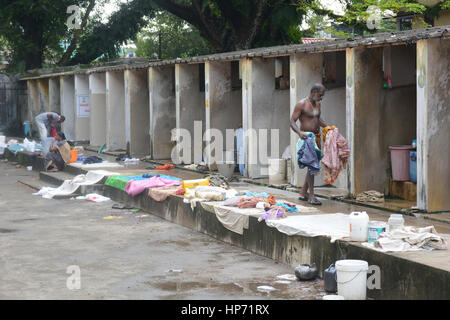 Kochi, Indien - öffnen 1. November 2015 - Luft Waschsalon Dhobi Ghat in Kochi, Süd-Indien Stockfoto