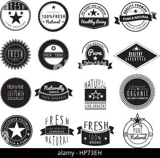 VEKTOR-TEMPLATE-SET VINTAGE UND RETRO THEMED LOGO-DESIGNS Stock Vektor