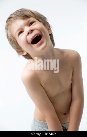 Model Release, Lachender Junge, 4 - Lachen boy Stockfoto