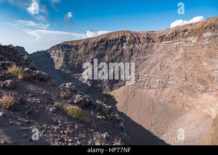 Innere des Kraters Vesuv in Italien Stockfoto