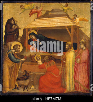 Die Anbetung der Heiligen drei Könige, Gemälde von Giotto di Bondone Stockfoto