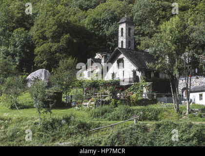 Das Bergdorf im Tessin, Schweiz Stockfoto