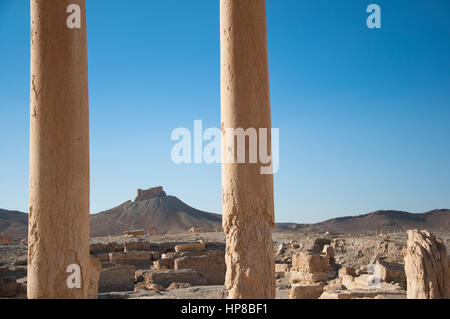 Palmyra, Syrien - 10. Oktober 2010: Die Ruinen der antiken Stadt Palmyra vor dem Krieg. Stockfoto