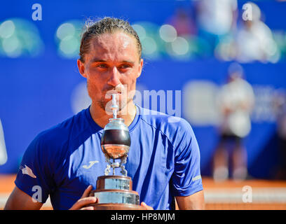 Alexandr Dolgopolov (Ukraine) gewinnt die Open Argentinien, in Buenos Aires Lawn Tennis Club statt. Tennis-ATP-Tour Stockfoto