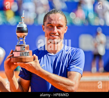 Alexandr Dolgopolov (Ukraine) gewinnt die Open Argentinien, in Buenos Aires Lawn Tennis Club statt. Tennis-ATP-Tour Stockfoto