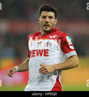 Köln, Deutschland, 19. Februar 2017, Bundesliga-Spieltag 21, 1. FC Köln - FC Schalke 04: Milos Jojic (Köln).                      © Jürgen Schwarz/Alamy Live-Nachrichten Stockfoto