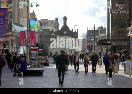 Glasgow Stadtzentrum Buchanan Street Szene Sommer Stockfoto