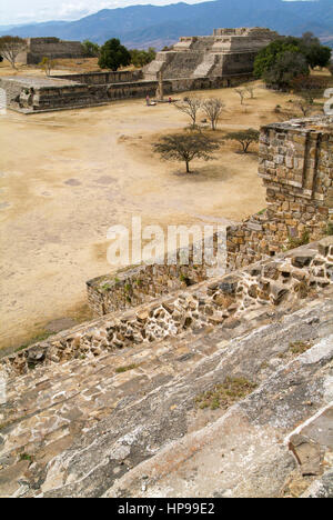 Maya-Stadt Ruinen in Monte Alban in der Nähe von Oaxaca-Stadt in Mexiko, UNESCO-Welterbe Stockfoto