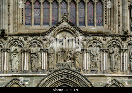 Nidaros Kathedrale Fassade Dekoration, Norwegen. Stockfoto