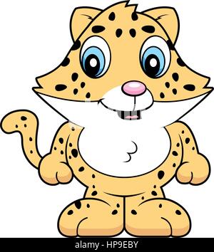 Ein Cartoon Baby Jaguar Cub, lächelnd und glücklich. Stock Vektor