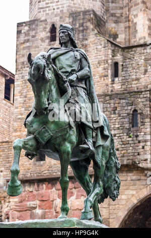 Reiterstatue von Ramon Berenguer III von Josep Llimona, Barcelona, Spanien Stockfoto