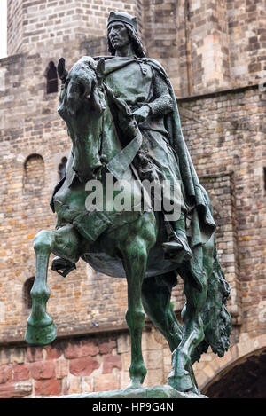 Reiterstatue von Ramon Berenguer III von Josep Llimona, Barcelona, Spanien Stockfoto