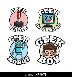Geek-Konzept mit Icon-Design, Vektor-Bild 10-Eps-Grafik. Stock Vektor