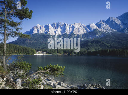 Eibsee bei Garmisch-partenkirchen, wettersteingebirge, Bayern, Deutschland Stockfoto