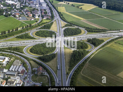 Autobahnkreuz Stuttgart - Zuffenhausen, baden-württemberg, Luftaufnahme Stockfoto