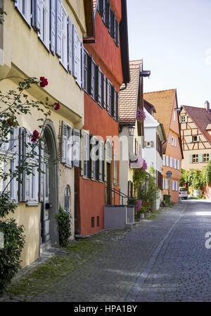 Dinkelsbühl, alte Hausfassaden in der Altstadt, Bayern Stockfoto