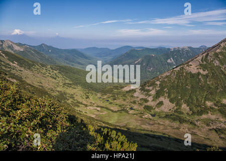 Natur Kamtschatkas. Landschaften und herrliche Ausblicke auf der Halbinsel Kamtschatka. Stockfoto