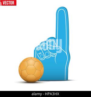 Handball Sport Fan Schaum Finger und ball Stock Vektor