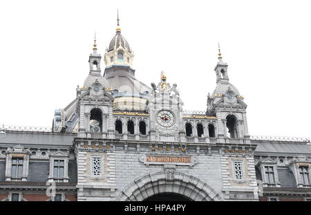 Anfang des 20. Jahrhunderts Hauptbahnhof Antwerpen, Antwerpen, Belgien Stockfoto