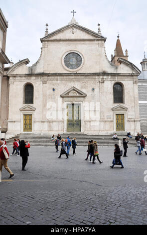 Rom, Italien - 14. März 2016: Die Basilika von Santa Maria del Popolo wurde an der Stelle gebaut wo Roman Emperor Nero starb. Die Kirche enthält Werke f Stockfoto